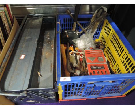 A selection of joiners and building tools including fold away tool box