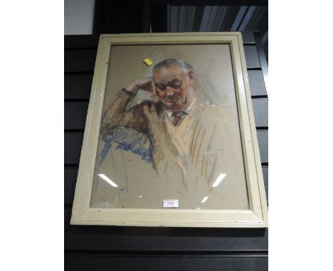 An original pastel sketch of portrait signed Chirns 1972