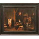 Helmont, Mattheus van (Attrib.) Das Wurstmachen (Antwerpen 1623-1679 Brüssel) Im Vordergrund