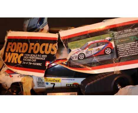 Tamiya Ford Focus WRC 1:10 scale battery remote control car with radio gear (unchecked). Not available for in-house P&amp;P, 