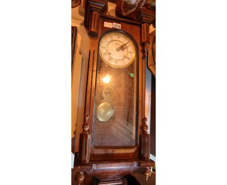 Mahogany highland reproduction wall clock (approximately 64 cm). Not available for in-house P&amp;P, contact Paul O'Hea at Ma