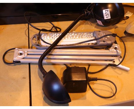 LV table lamp and wall mounted strip light, both in working condition. Not available for in-house P&P, contact Paul O'Hea at 