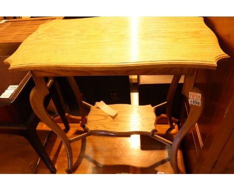 Edwardian light oak side table, 74 x 70 x 38 cm. Not available for in-house P&amp;P, contact Paul O'Hea at Mailboxes on 01925