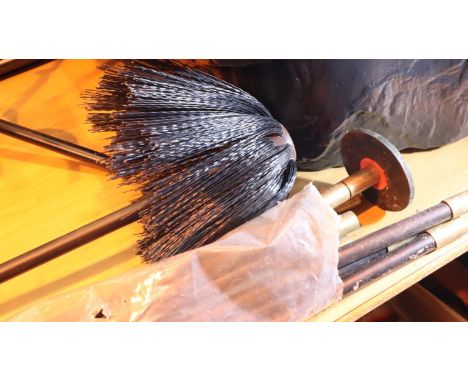 Set of chimney sweep brushes with connecting poles. Not available for in-house P&amp;P, contact Paul O'Hea at Mailboxes on 01