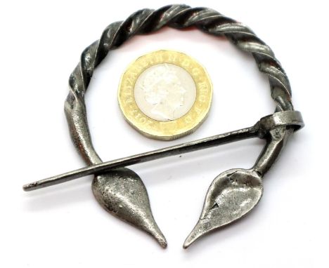 Hand made Norse type wrought metal cloak pin. P&amp;P Group 1 (£14+VAT for the first lot and £1+VAT for subsequent lots) 