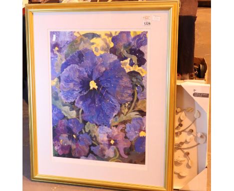 Large framed signed print by Lorraine Platt 19/500, mother of pearl wall clock and canvas print. Not available for in-house P