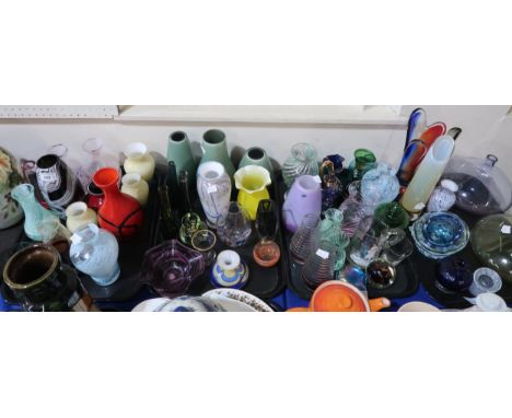 A collection of Caithness and other glass ware, mainly vases and dishes Condition Report:No condition report available.