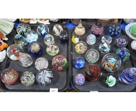 A collection of glass paperweights including Caithness, Mdina and assorted others Condition Report:No condition report availa