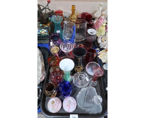 A collection of assorted glass including Stuart, Caithness Art Nouveau, art glass etc Condition Report:No condition report av