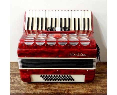 BAILE a 48 bass 34 key piano accordion in red with case Condition Report:Available upon request
