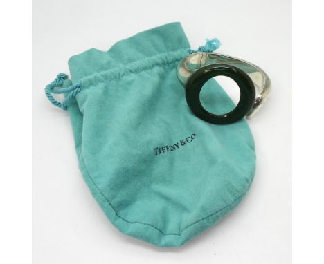 A rare Tiffany Elsa Peretti green jadeite Sevillana bangle, fully signed with Elsa Peretti signature, Tiffany &amp; Co, 925, 