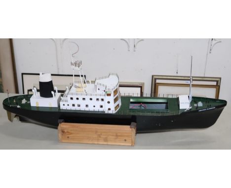 A large R/C pond vessel "Amanda Guiness", measuring approx. 97cm from prow to stern Condition Report:Available upon request
