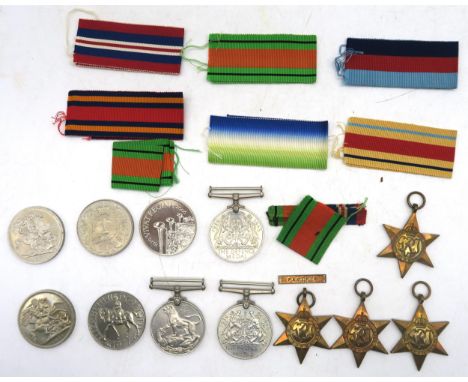 A WW2 medal group of six awarded to Mr. J Thom of 14 Rannoch Drive, Bearsden, Glasgow, comprising 1939-45 Star, Atlantic Star