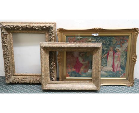 A lot comprising gilt framed tapestry and two assorted gilt framed picture frames (3) Condition Report:Available upon request
