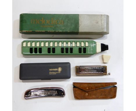 HOHNER a Hohner Soprano melodica, Chromatica 26 C mouth organ and a Hohner Contessa mouth organ (3) Condition Report:Availabl