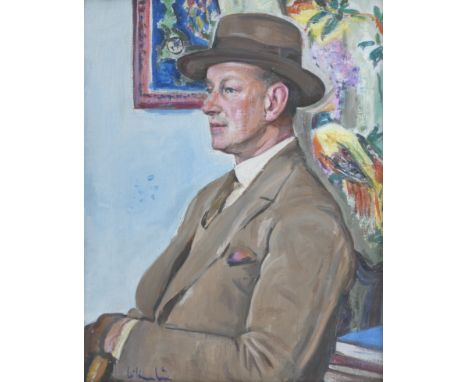 George Leslie Hunter (British, 1877-1931)Portrait of John Ressich, with a still life on the reversesigned 'L Hunter' (lower l