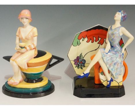Kevin Francis for Peggy Davis Ceramics - Young Suzy Cooper and Tea With Clarice Cliff, reproduction porcelain figures, the la