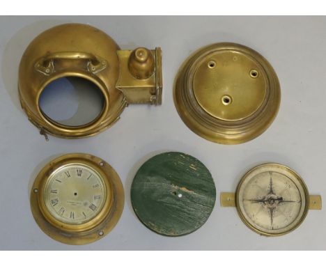 A 19th Century part compass, the silvered register inscribed Troughton, London, the centre finely engraved and black Japanned