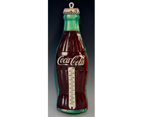 Advertising - Coca Cola, an American bottle advertising thermometer, the base inscribed Robertson, Made in USA, 43cm high ove