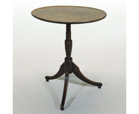 A Regency mahogany occasional table, on a turned column and splayed tripod base, 60cm diameter