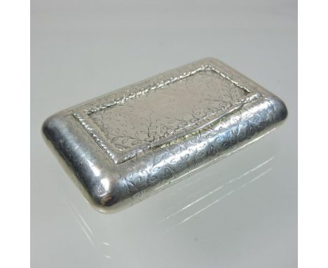 A George III silver snuff box, of rounded rectangular shape with foliate engraved decoration, by Thomas Phipps and Edward Rob
