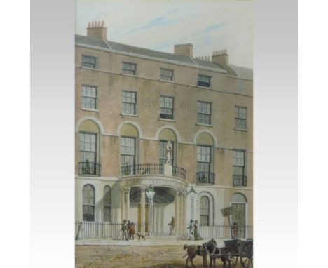 George Shepherd, fl.1800-1830, Surrey Institution Blackfriars Road, signed and dated 1812, watercolour, 23 x 15cm, bearing a 
