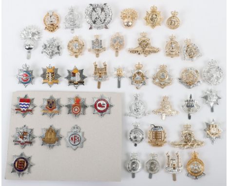 Grouping of British Army Anodised Aluminium Cap Badges, including 23rd London, East Anglia brigade, Middlesex regiment, Suffo
