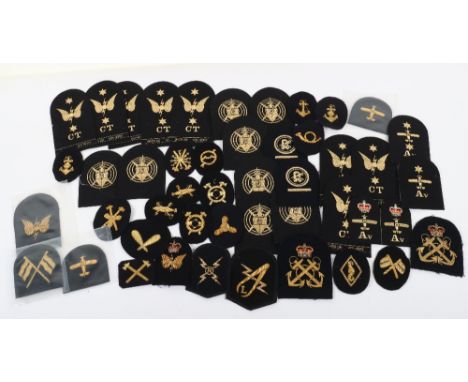 Large Quantity of Cloth British Royal Navy Trade / Proficiency Badges, including bullion embroidered, standard embroidered an