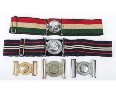 British Army Stable Belts and Buckles: Airborne stable belt with buckle, Royal Welch Fusiliers buckle, Signal buckle and more