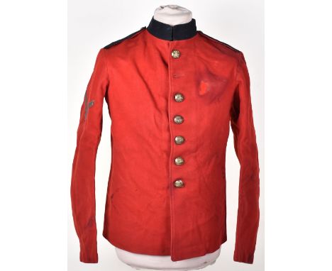 Victorian 7th (The Princess Royal) Dragoon Guards Other Ranks Frock Tunic, Scarlet cloth with dark blue facings, brass regime