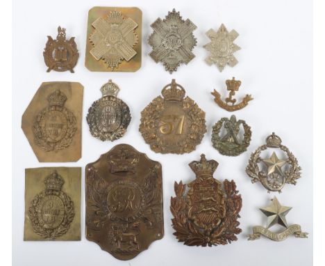 * Selection of British Regimental Badges, all being reproductions, including a Waterloo Period stove pipe shako plate, 8th Vo