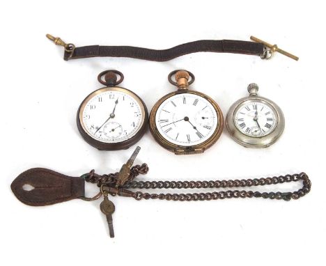 Mixed Lot: Pocket watches to include a gold plated Waltham pocket watch (all a/f)