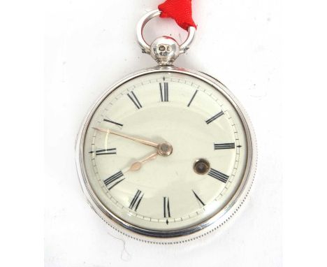 An L Ollendorf of Maidstone silver cased pocket watch, key wound lever escapement movement, hallmarks to the inside of the ca