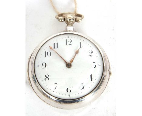 A William Burch of Maidstone silver pair cased pocket watch, circa 1812, hallmarked to the middle of the pair case and pocket