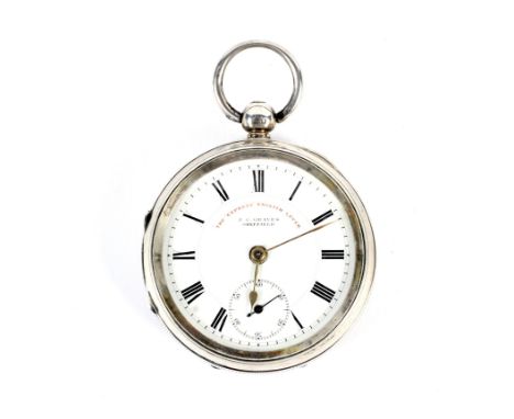 A 19th century silver case open face pocket watch. 'The "Express" English Lever, J. G. Graves, Sheffield'. Lever movement no.