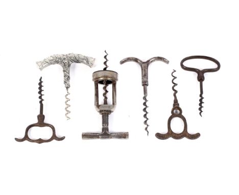 A collection of vintage corkscrews. Including: an example marked Monopol, another by C.T.Willetts L2, an example cast with fr