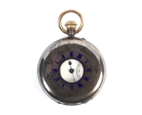 Dent, Watch makers to the King, 61 Strand &amp; 4 Royal Exchange, London, a silver half-hunter cased keyless pocket watch, ci