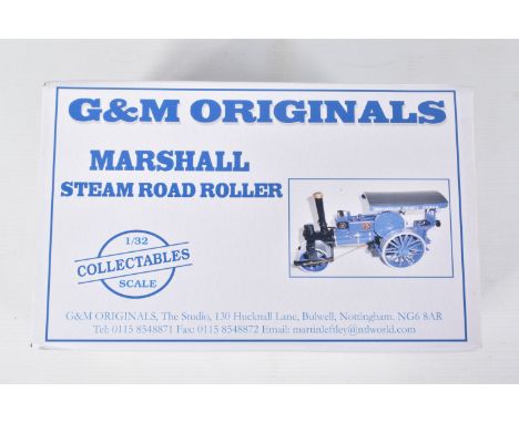 A BOXED G &amp; M ORIGINALS 1:32 MARSHALL STEAM ROAD ROLLER, certificate numbered 30 of 100, model appears in a new condition