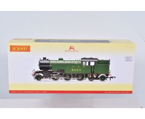A BOXED OO GAUGE HORNBY MODEL RAILWAY STEAM LOCOMOTIVE Class L1  2-6-4 no. 9003 in LNER Apple Green, item no. R3189,  appears