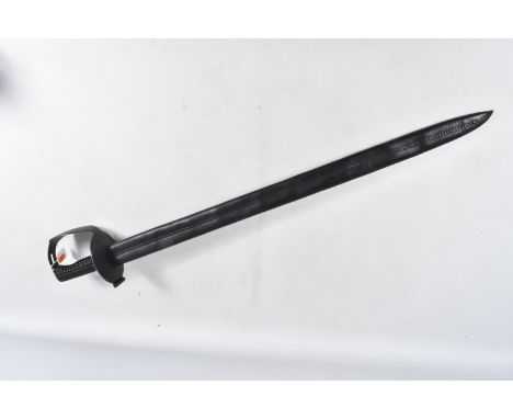 A REPRODUCTION OF A 1804 PATTERN BOARDING CUTLASS, this comes complete with its scabbard and its blackened bowl guard, at the