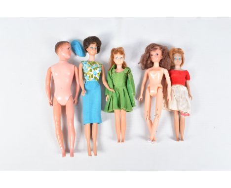 A QUANTITY OF 1960'S MATTEL DOLLS, Midge, marked 'Midge ©1962 Barbie ©1962 Mattel Patented' to her backside, 2 x Skipper doll