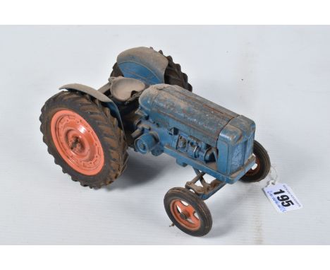 AN UNBOXED CHAD VALLEY CLOCKWORK FORDSON MAJOR DDN1954 TRACTOR, 1/16 scale, playworn condition, not tested as missing key, se