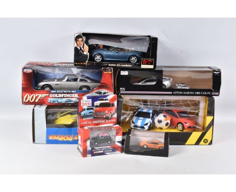 A COLLECTION OF BOXED MODEL AND RC CARS, to include a Minichamps Lotus Esprit Orange Pearl, box worn and model loose within, 