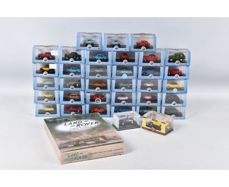 THIRTY FIVE BOXED DIECAST 1:76 SCALE OXFORD MODEL VEHICLES AND ONE OTHER, to include a boxed Landrover Transporter, Trailer a