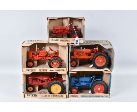 FIVE BOXED ERTL DIECAST TRACTOR MODELS, 1/16 scale, Case 'Vac' Tractor, No.632, Farmall Cub Tractor, No.689, Fordson Super Ma