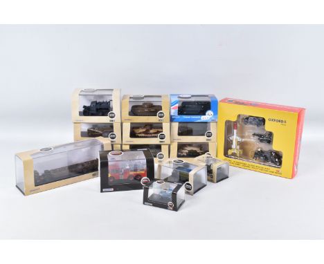 FIFTEEN BOXED DIECAST 1:76 SCALE OXFORD MODEL VEHICLES, to include a 'Bloodhound' guided missile set numbered 76SET65, eleven