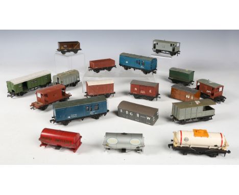 A good collection of Hornby Dublo two and three-rail goods rolling stock (playwear, faults and parts missing).Buyer’s Premium