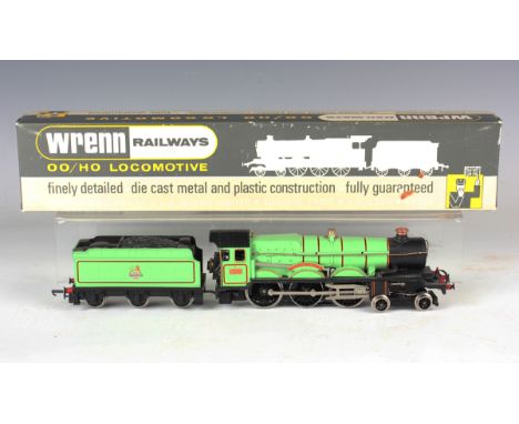 A Wrenn gauge OO/HO W2221B locomotive 5023 'Brecon Castle' and tender in BR light green livery, boxed with two packing pieces