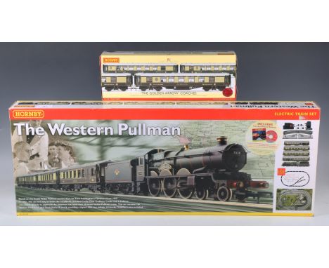 A Hornby gauge OO R.1048 The Western Pullman train set, boxed with trackmat, together with an R.4196 The Golden Arrow coach p