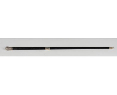 A George V silver mounted ebonized conductor's baton, London 1930 by Thomas William Daniels, length 46.2cm.Buyer’s Premium 29